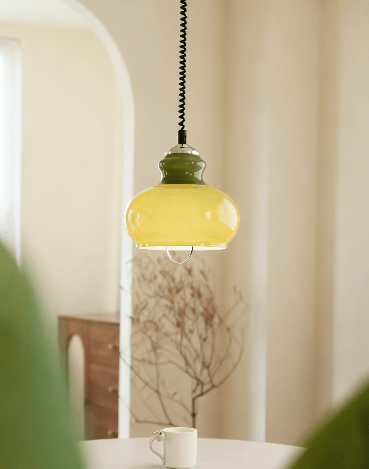 Amber Coil glas hanglamp