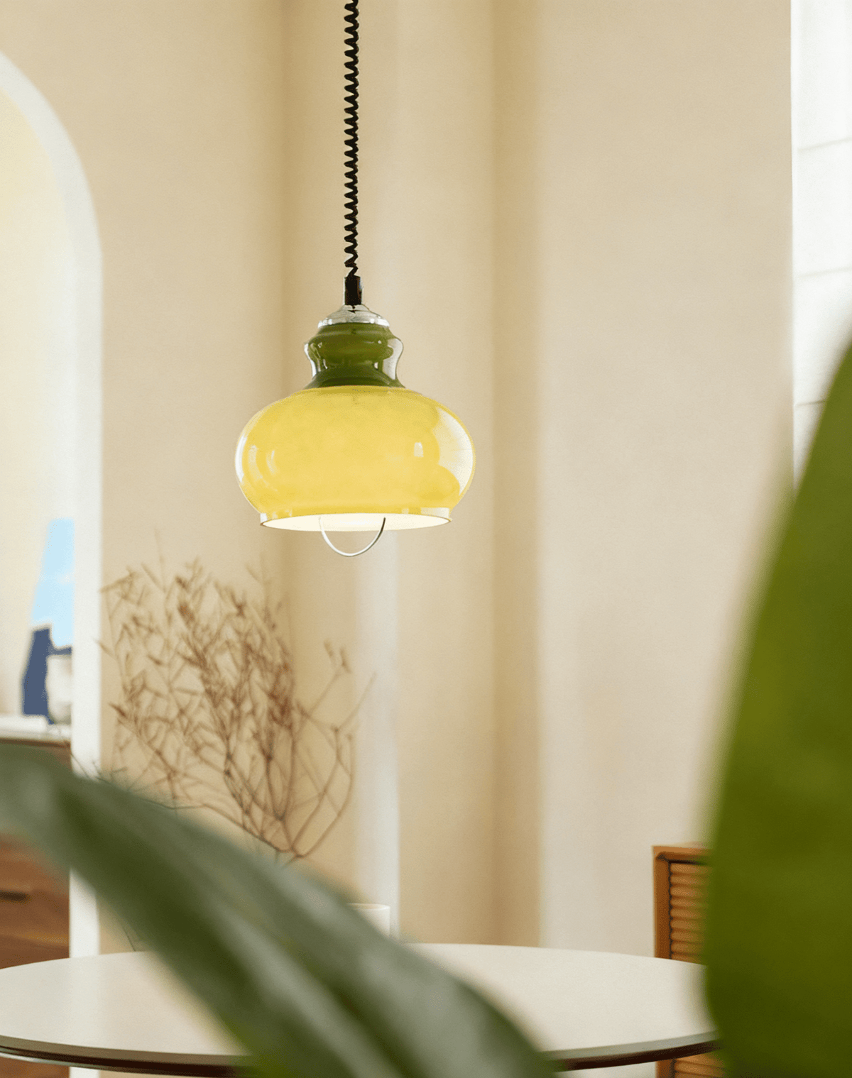 Amber Coil glas hanglamp