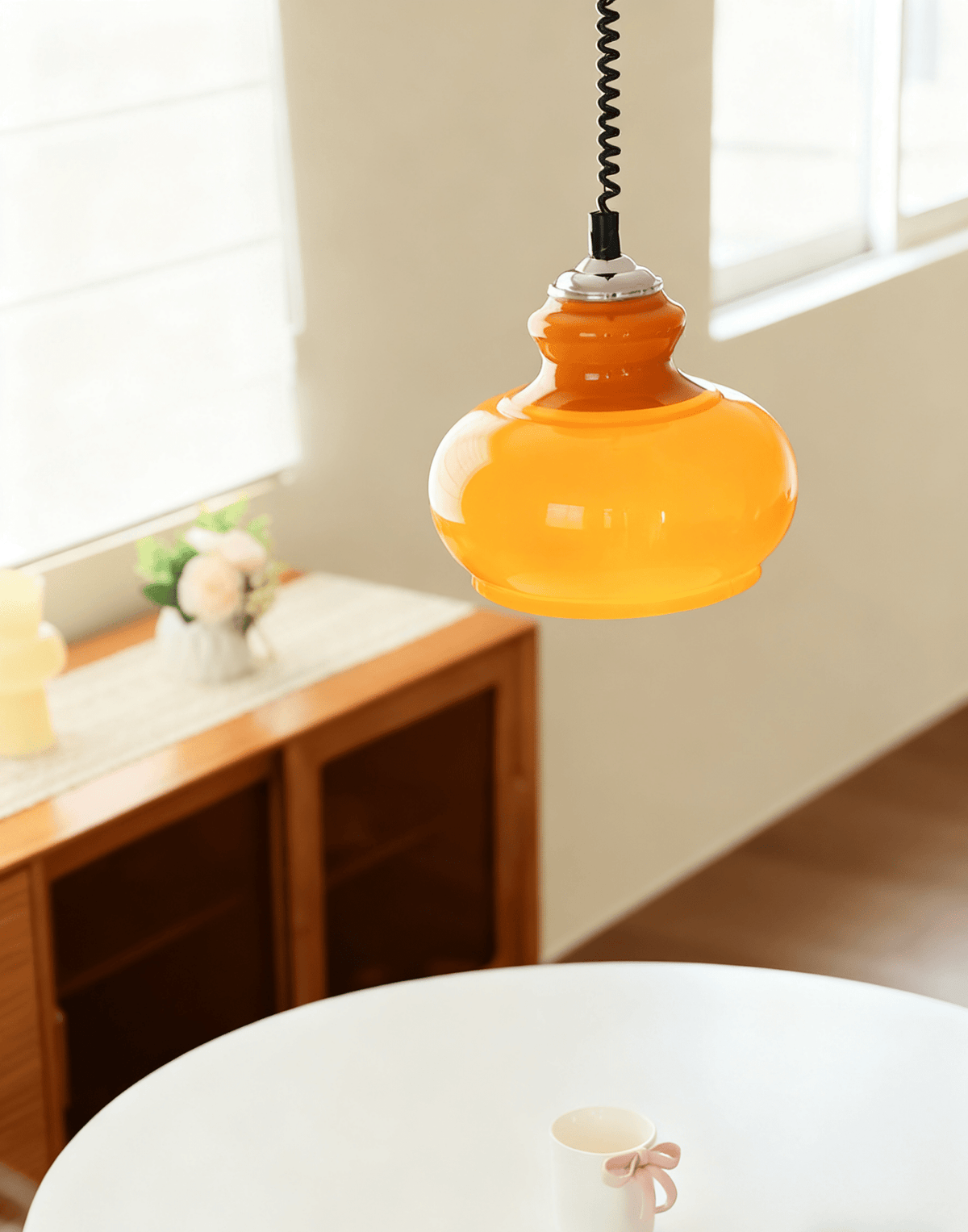 Amber Coil glas hanglamp