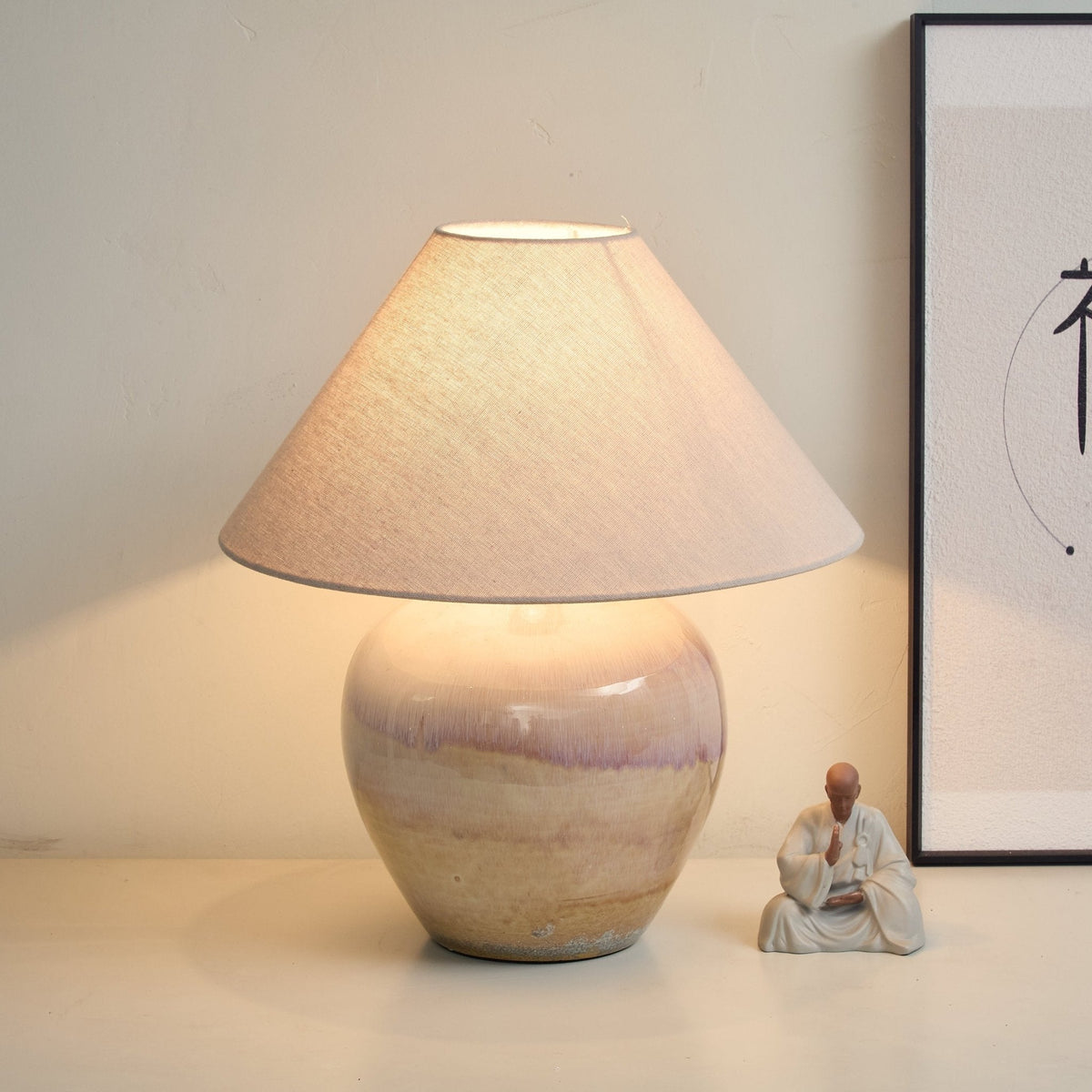Gradient Hued keramische Jar tafellamp