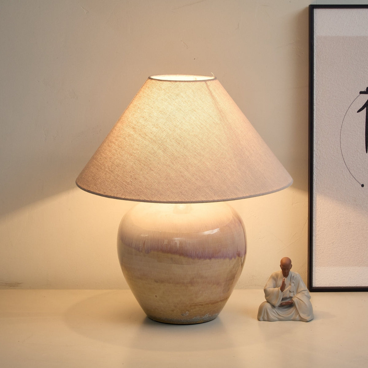 Gradient Hued keramische Jar tafellamp