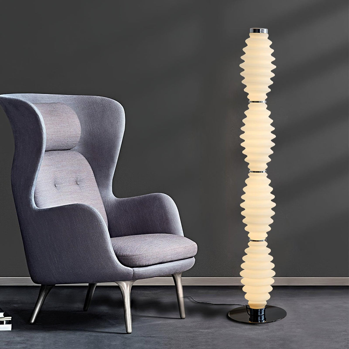 Celerine moderne vloerlamp met glazen kap