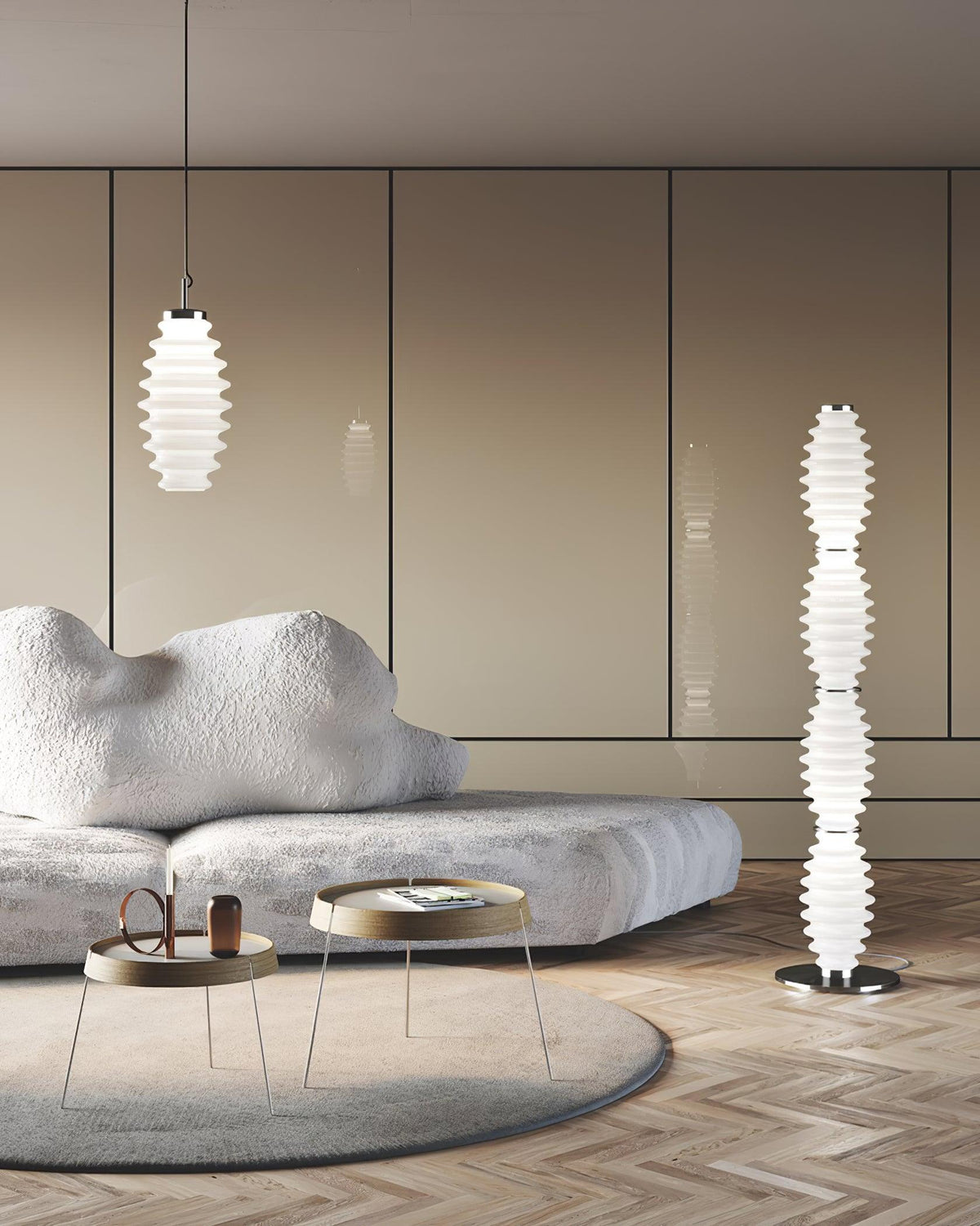 Celerine moderne vloerlamp met glazen kap