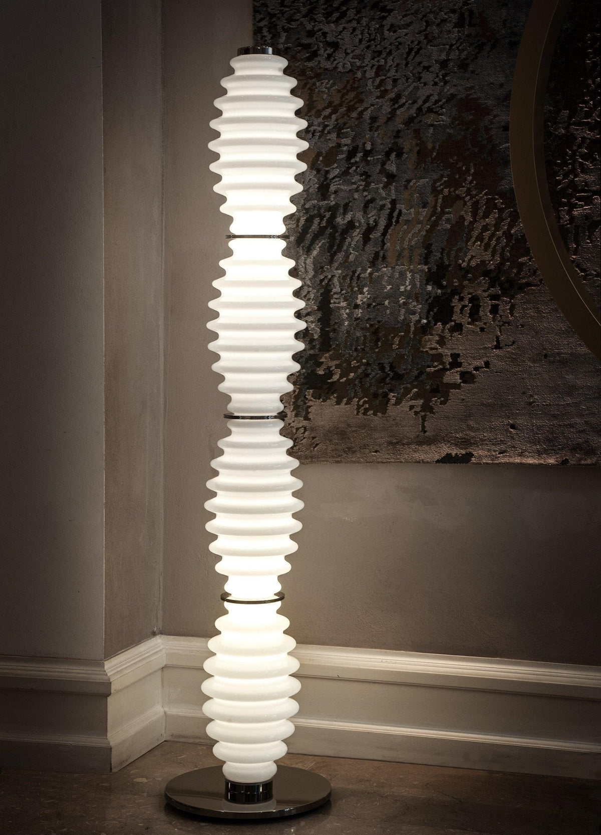 Celerine moderne vloerlamp met glazen kap