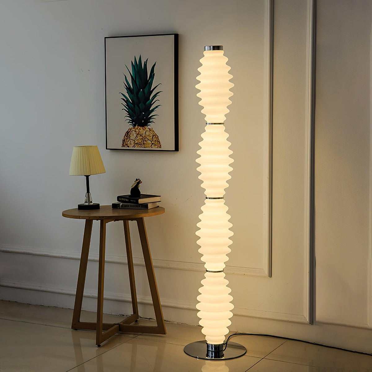 Celerine moderne vloerlamp met glazen kap