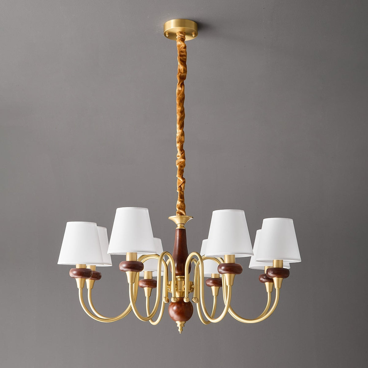 Zovena klassiek elegantie Vintage Stoffen Hout Kroonluchter