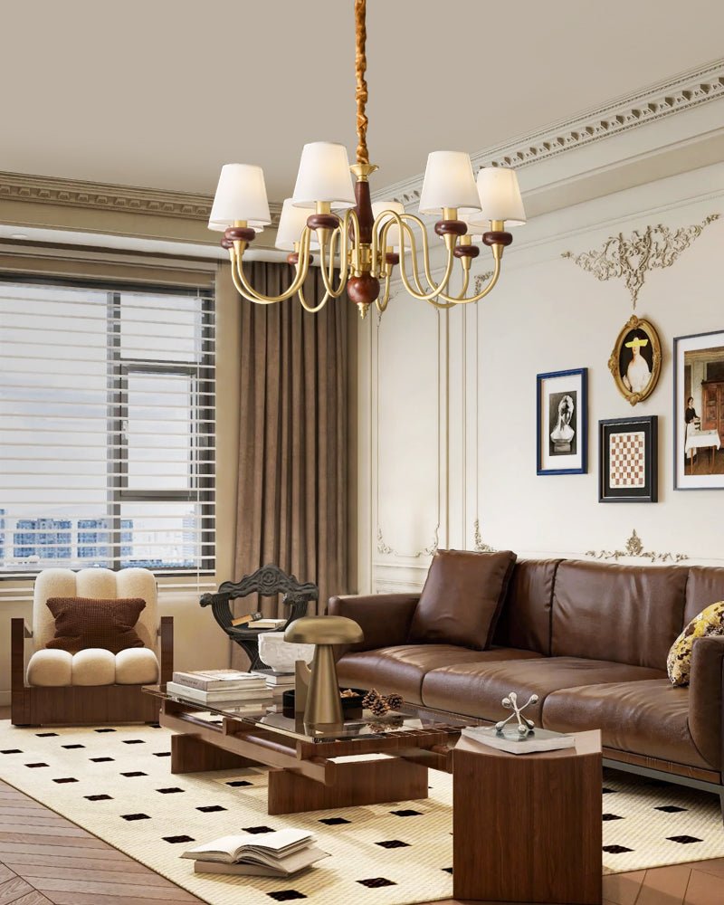 Zovena klassiek elegantie Vintage Stoffen Hout Kroonluchter