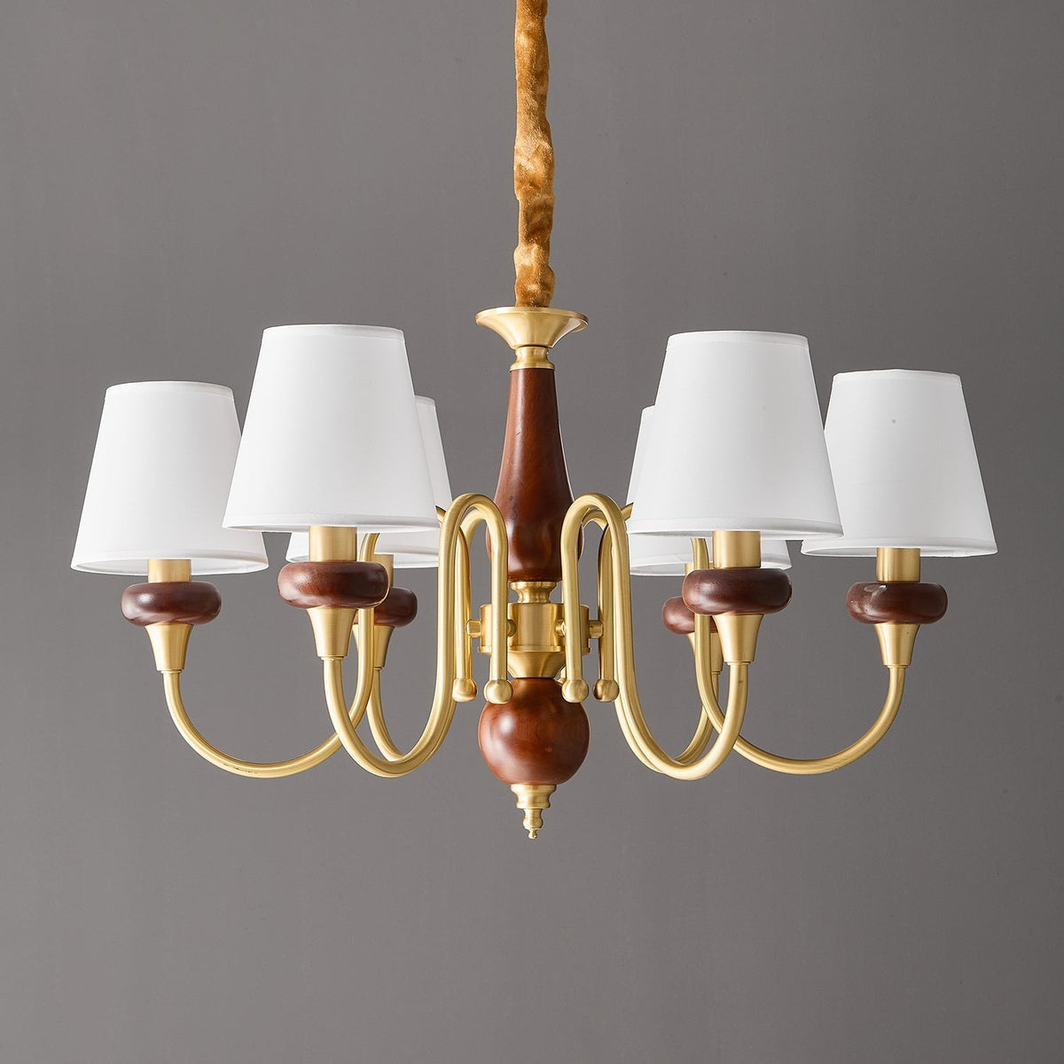 Zovena klassiek elegantie Vintage Stoffen Hout Kroonluchter