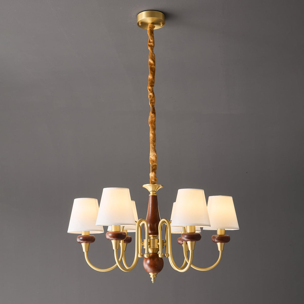 Zovena klassiek elegantie Vintage Stoffen Hout Kroonluchter