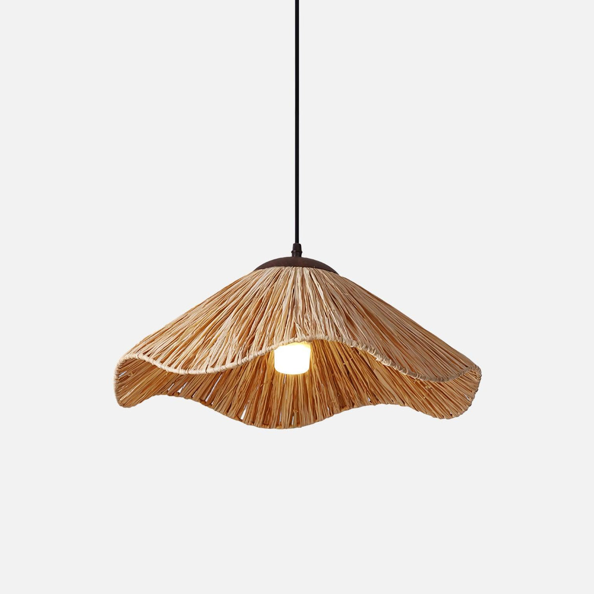 Falinor hanglamp met natuurlijk riet in bohemian stijl