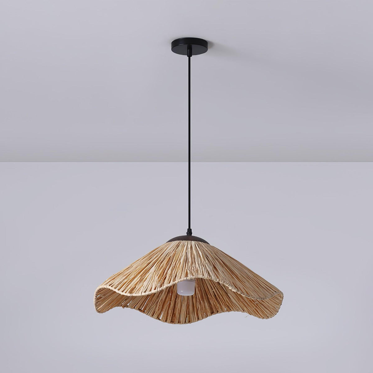 Falinor hanglamp met natuurlijk riet in bohemian stijl