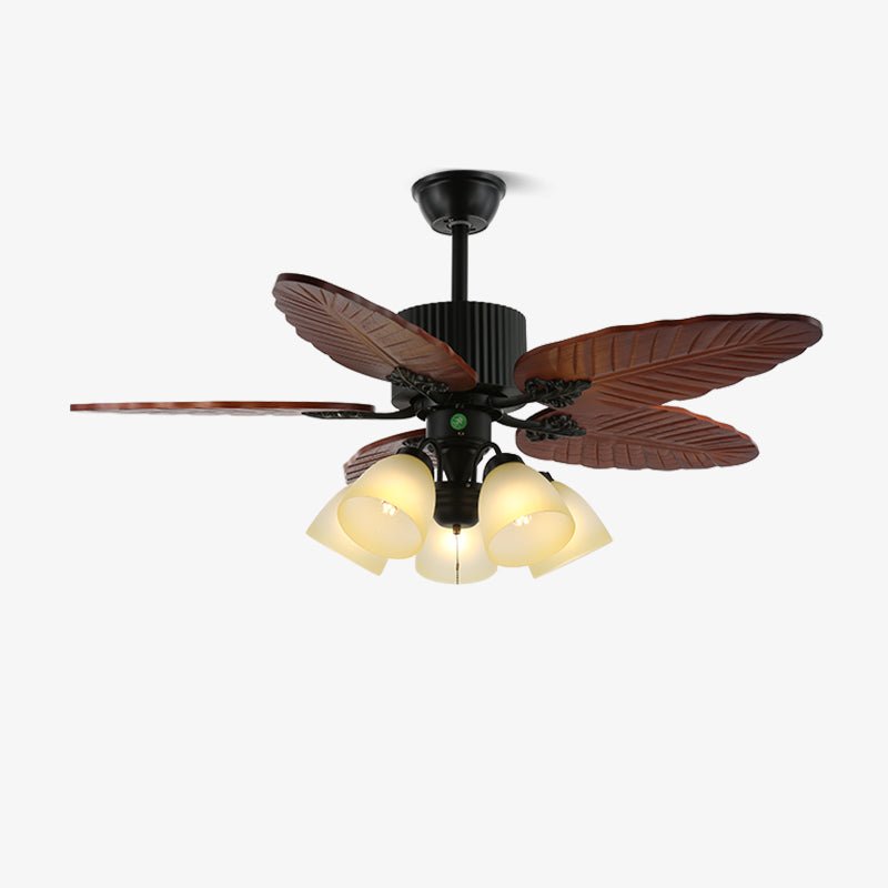 Palmoré plafondventilator met verlichting van hout