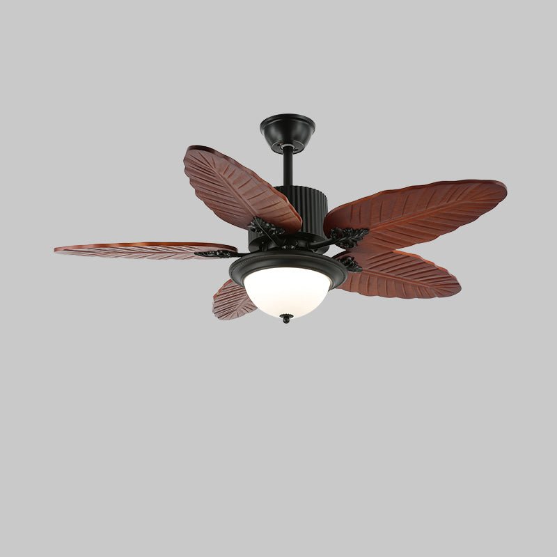 Syleelle Tropisch Hout glas Plafondventilator met Verlichting