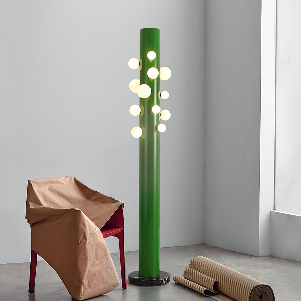 Ortaliel vloerlamp met groen marmer