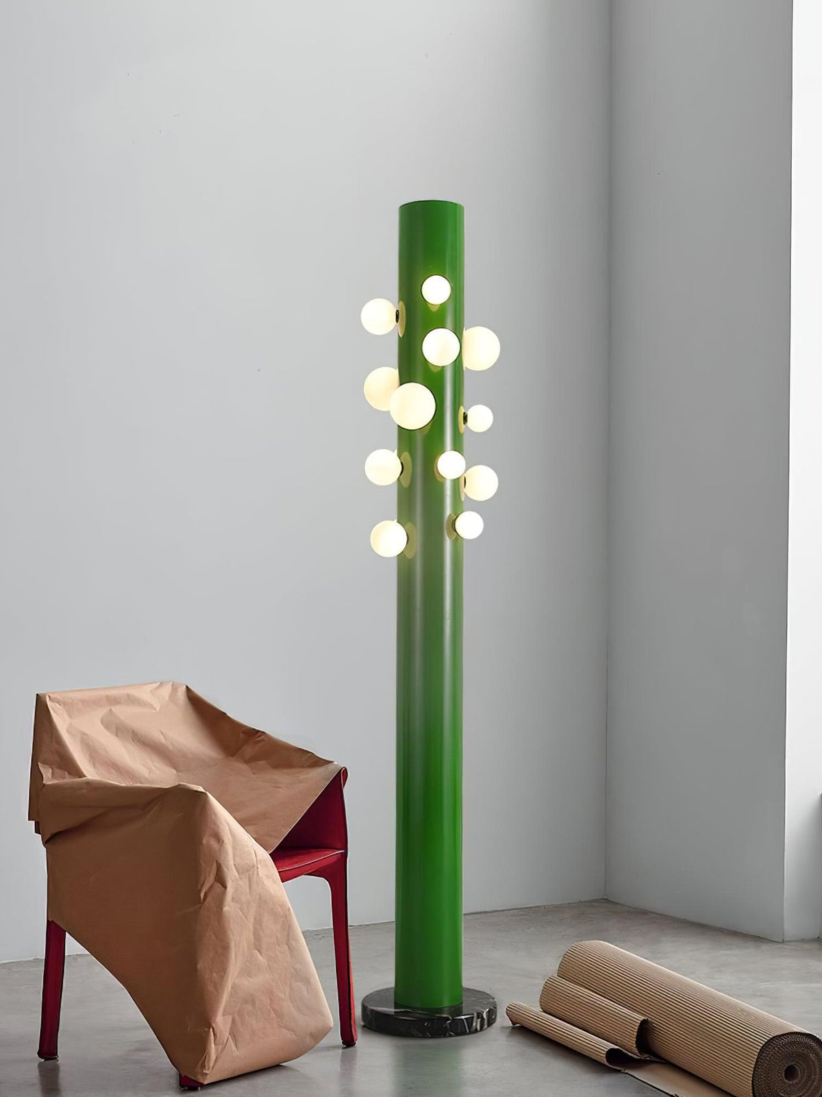Ortaliel vloerlamp met groen marmer