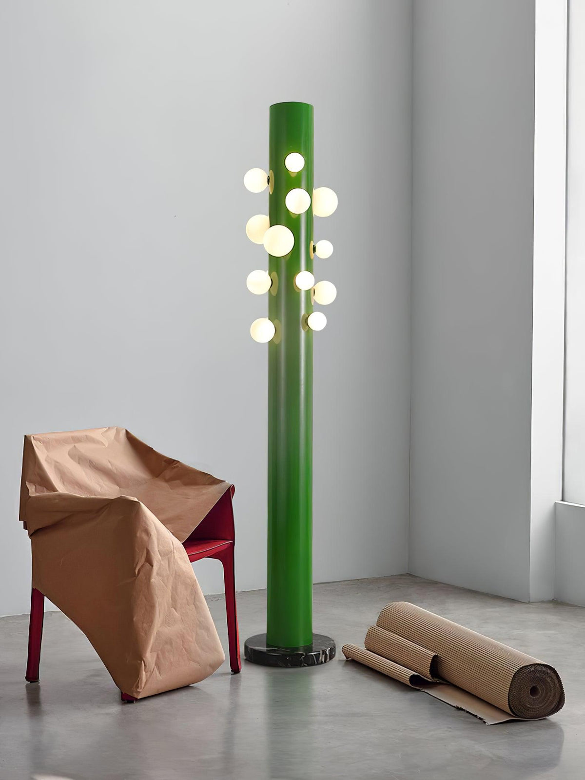 Ortaliel vloerlamp met groen marmer