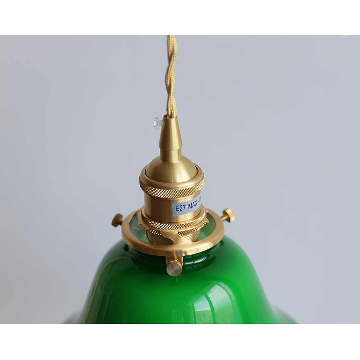 Jovanth Retro hanglamp in messing met groene afwerking