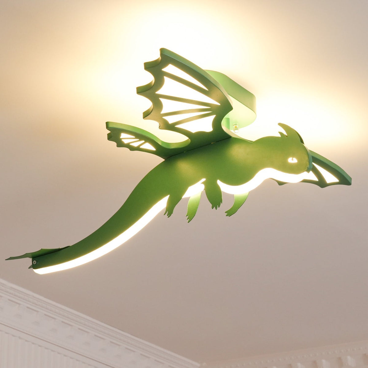 Miriora plafondlamp Groen Dinosaurus LED