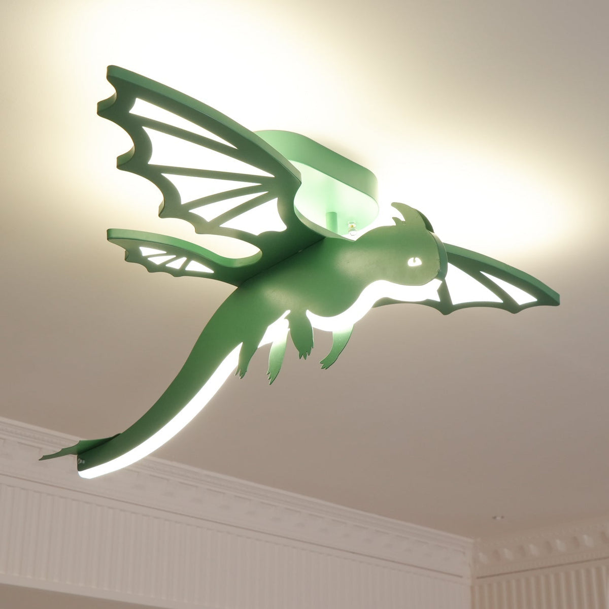 Miriora plafondlamp Groen Dinosaurus LED