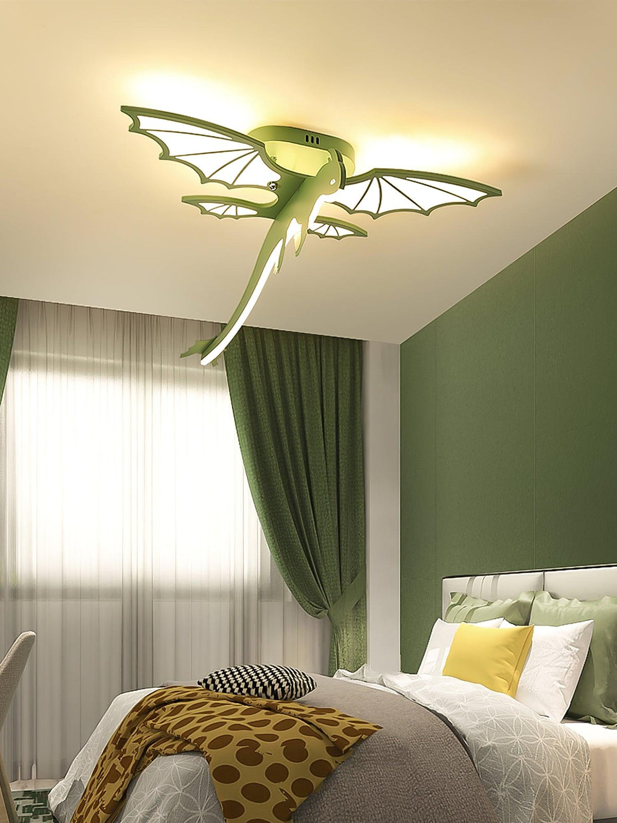 Miriora plafondlamp Groen Dinosaurus LED