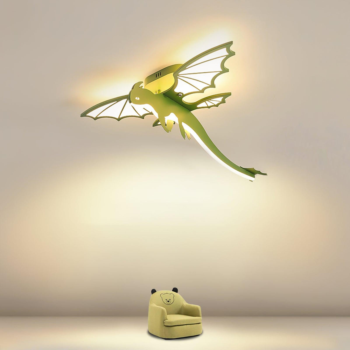 Miriora plafondlamp Groen Dinosaurus LED