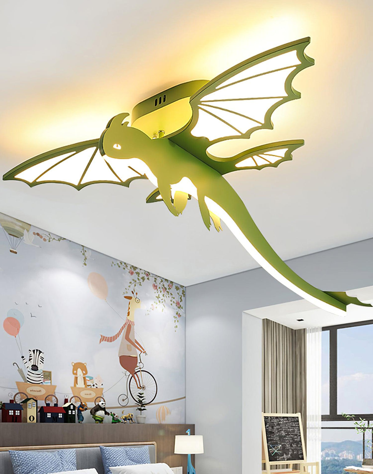 Miriora plafondlamp Groen Dinosaurus LED