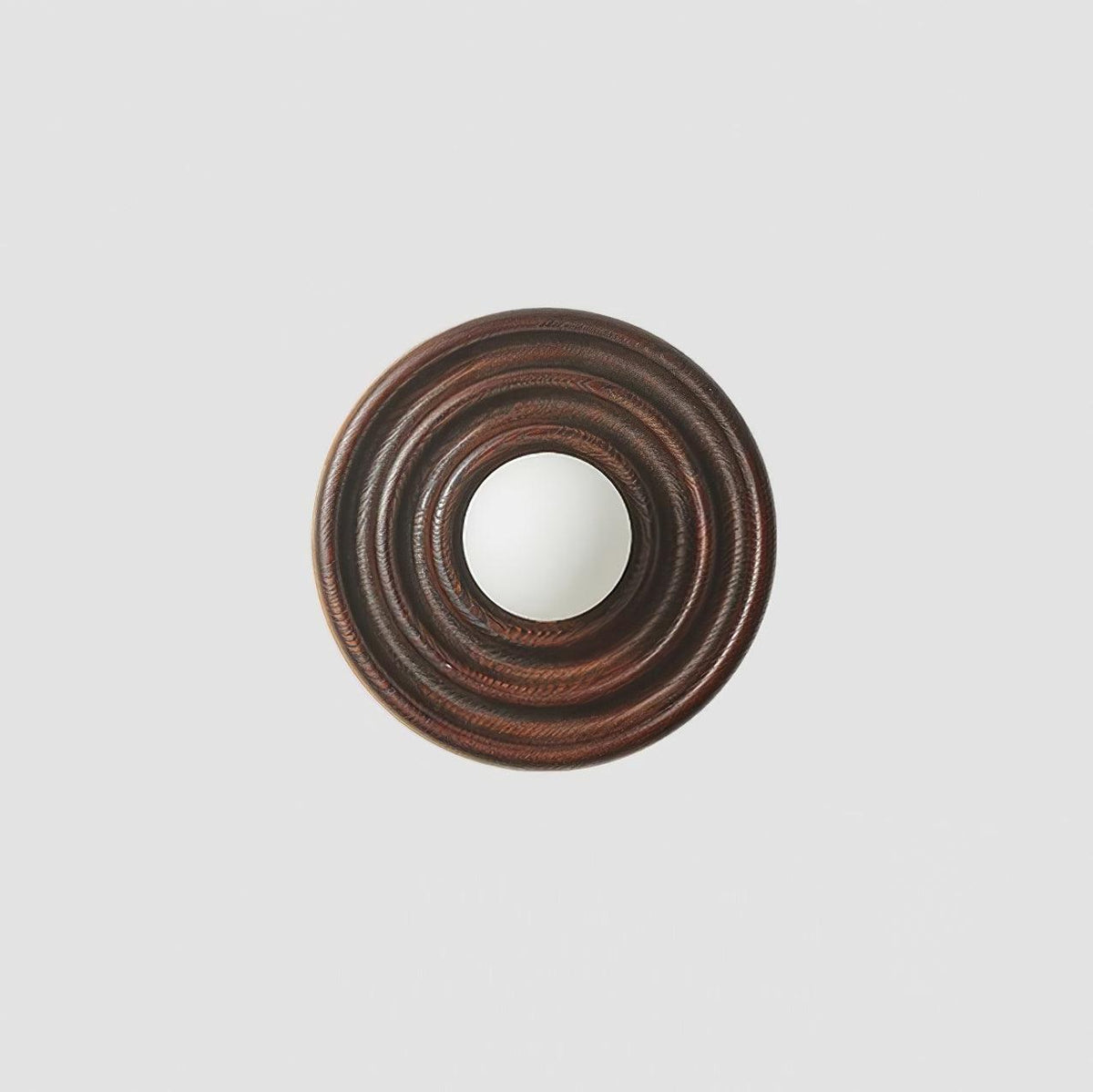 Aldinise wandlamp Ripple met walnootlichaam en glazen bolkap