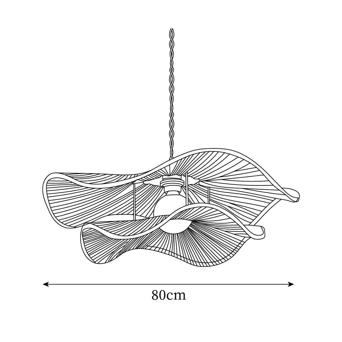 Solin Wave hanglamp van rotan