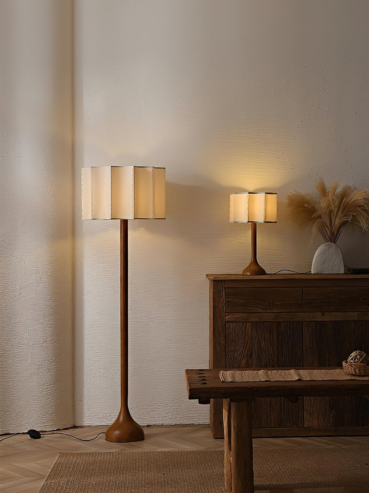 Livenq Houten Stoffen Retro tafellamp