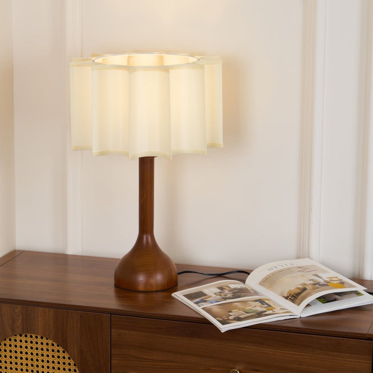 Livenq Houten Stoffen Retro tafellamp