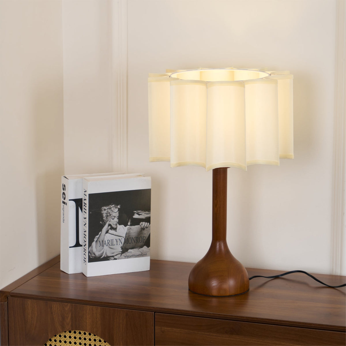 Livenq Houten Stoffen Retro tafellamp