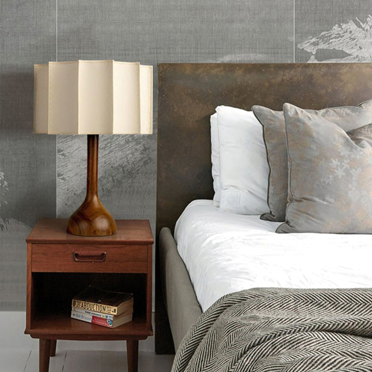 Livenq Houten Stoffen Retro tafellamp