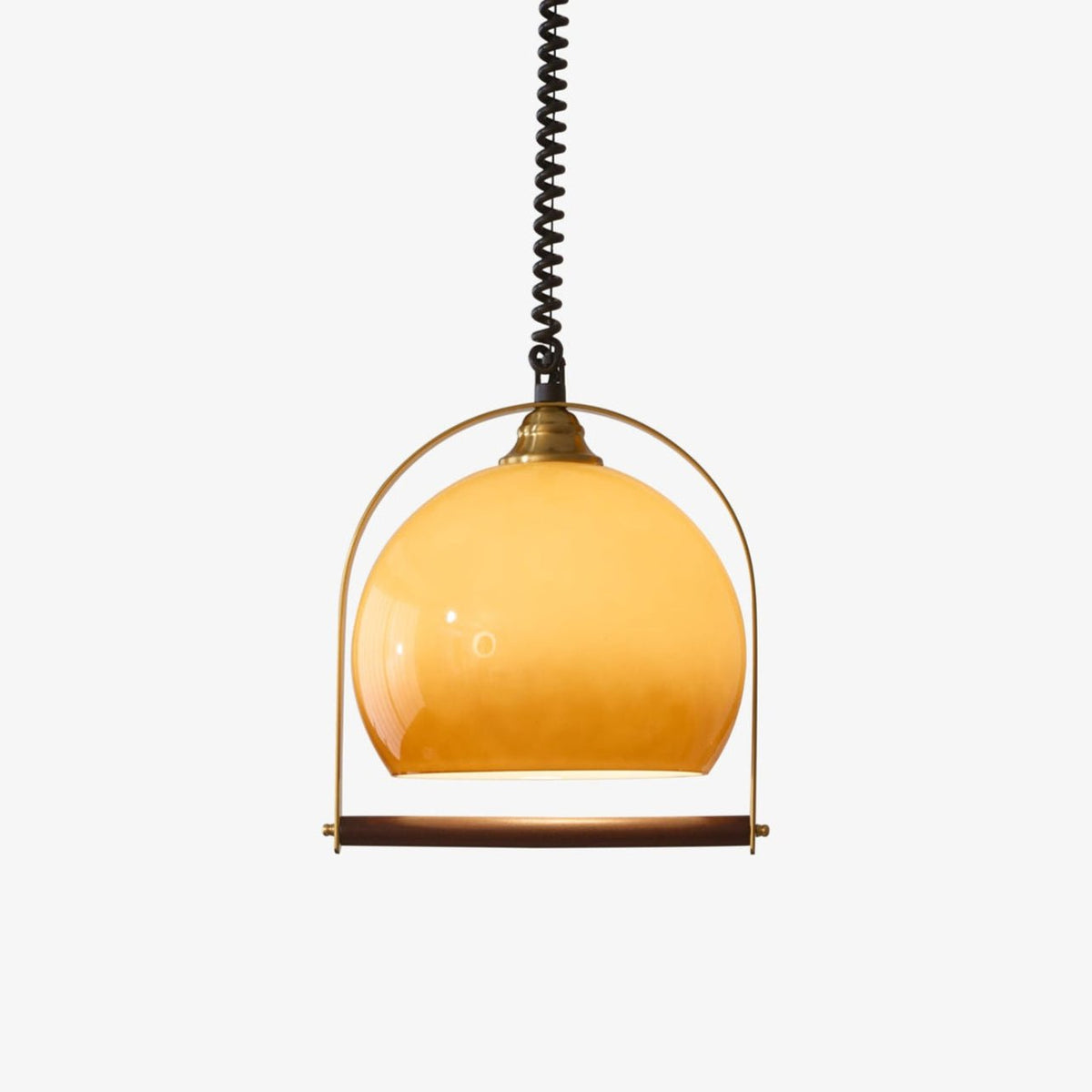 Halcyon Moderne hanglamp van hout met minimalistische boog
