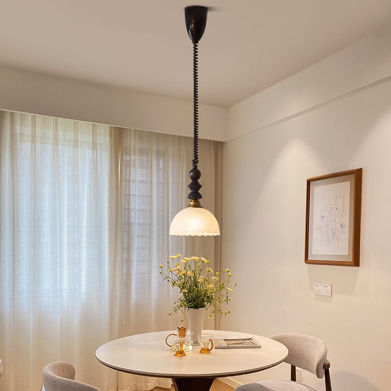 Halcyon Moderne hanglamp van hout met minimalistische boog