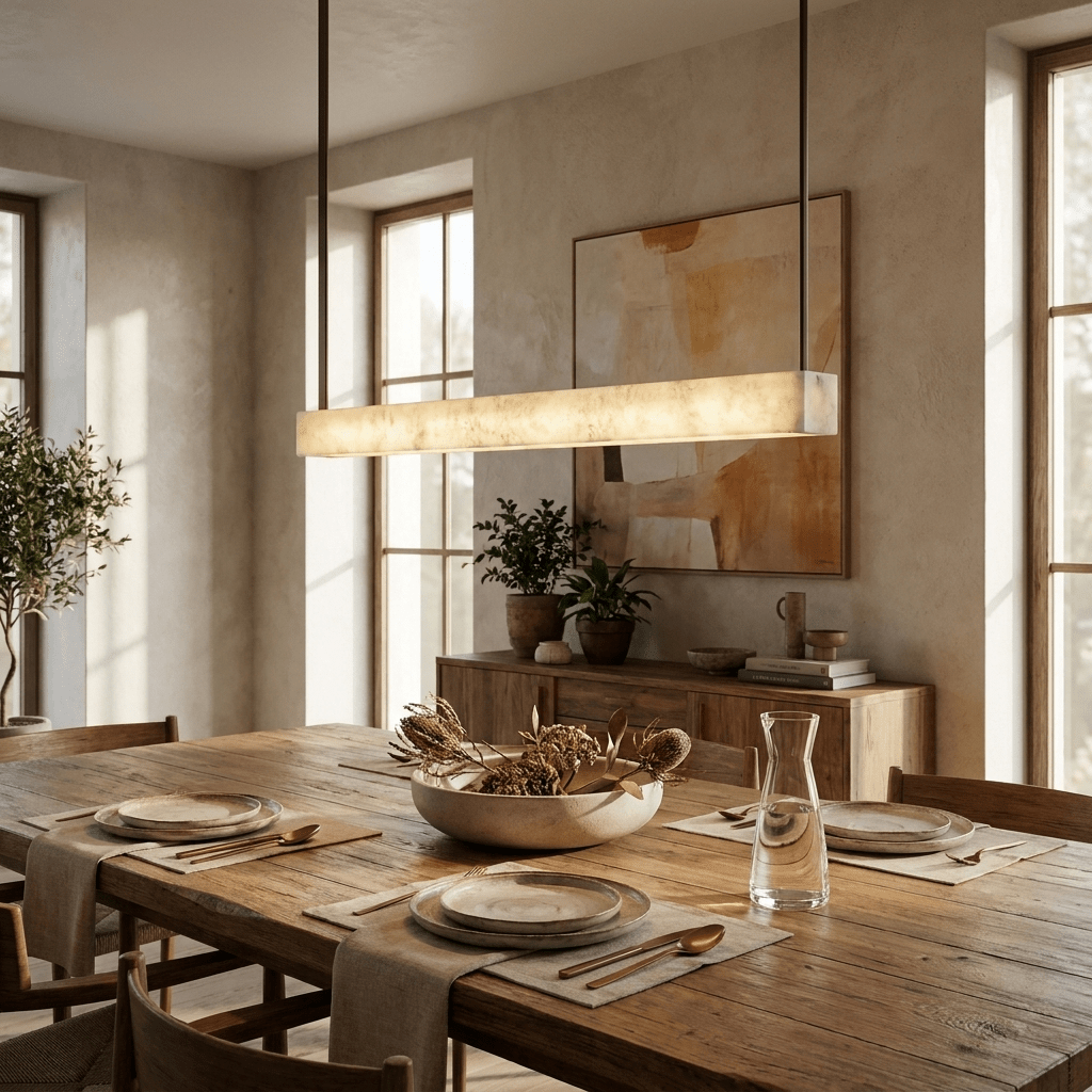Niveraine albast Lineaire hanglamp