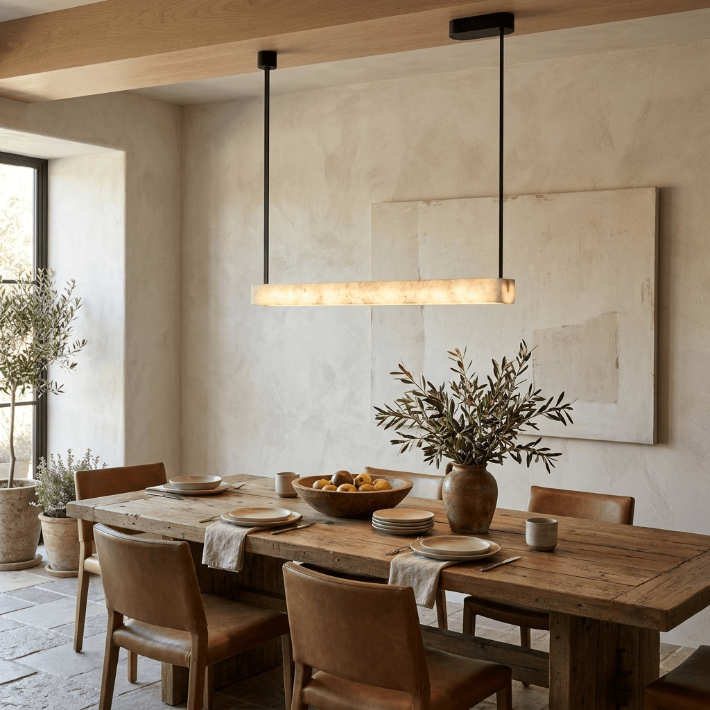 Niveraine albast Lineaire hanglamp