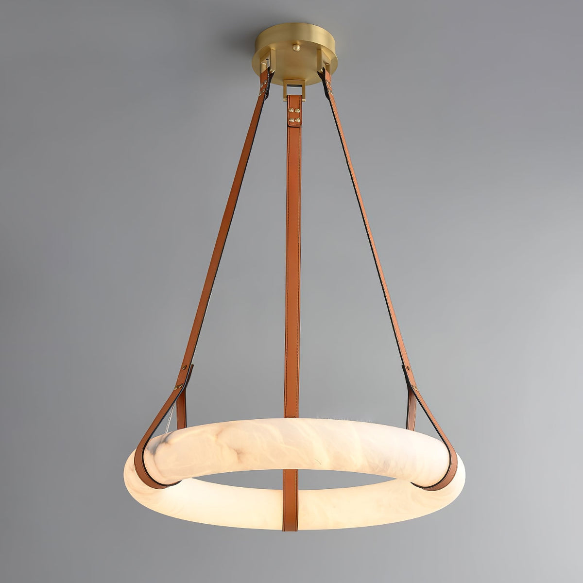 Erzorila ronde albasten hanglamp met goudkleurige accenten
