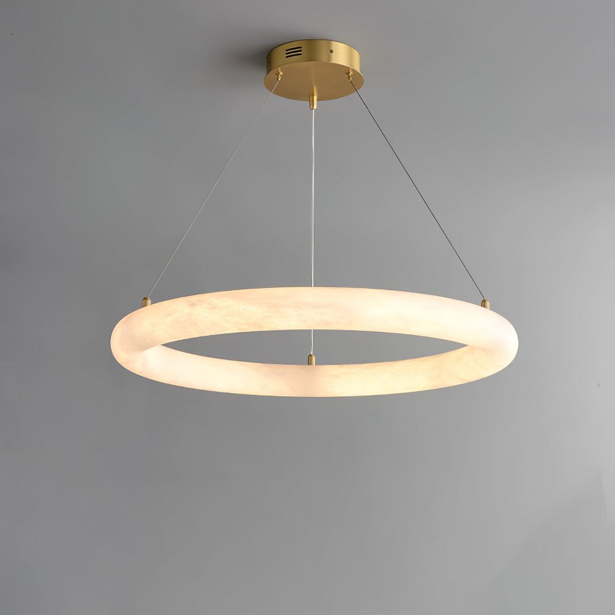 Erzorila ronde albasten hanglamp met goudkleurige accenten