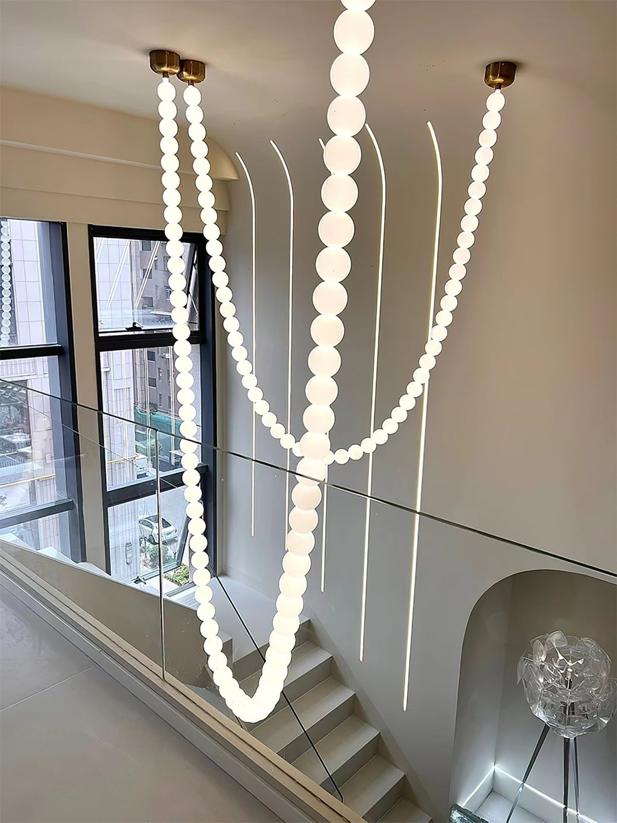 PearlCascade kroonluchter van glasparels