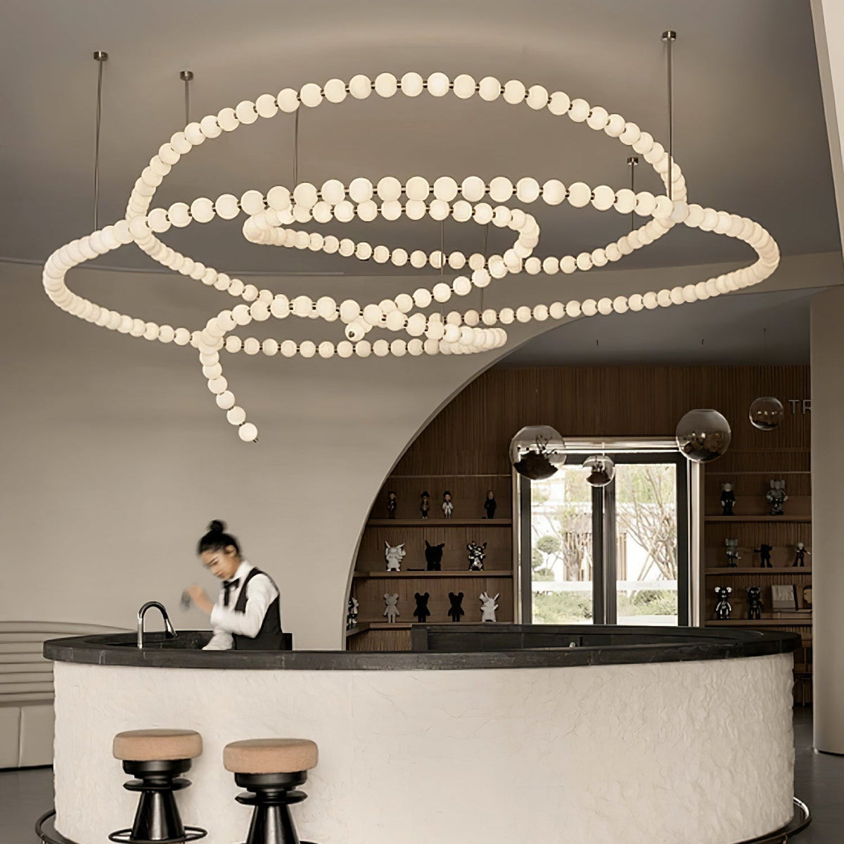 PearlCascade kroonluchter van glasparels