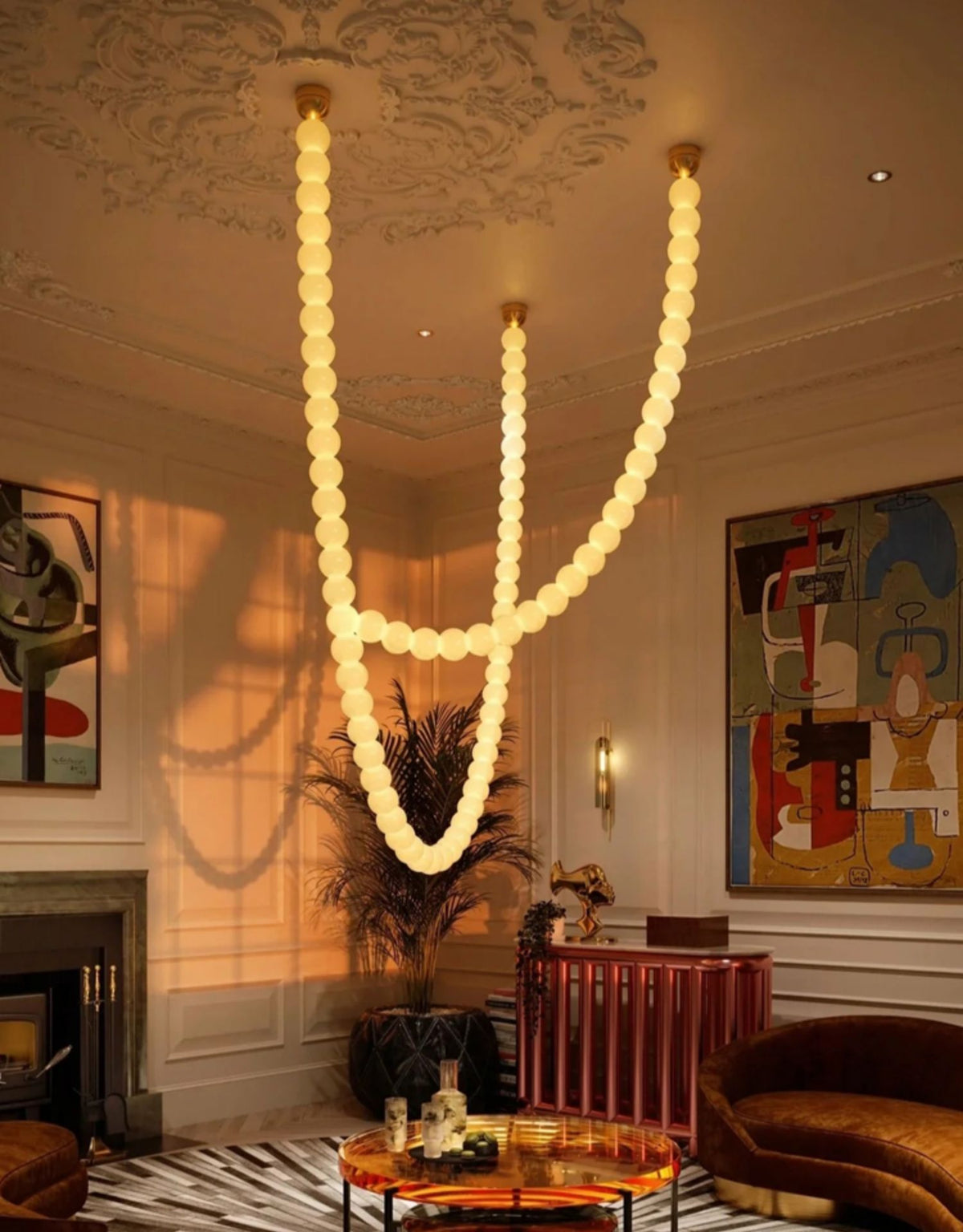PearlCascade kroonluchter van glasparels