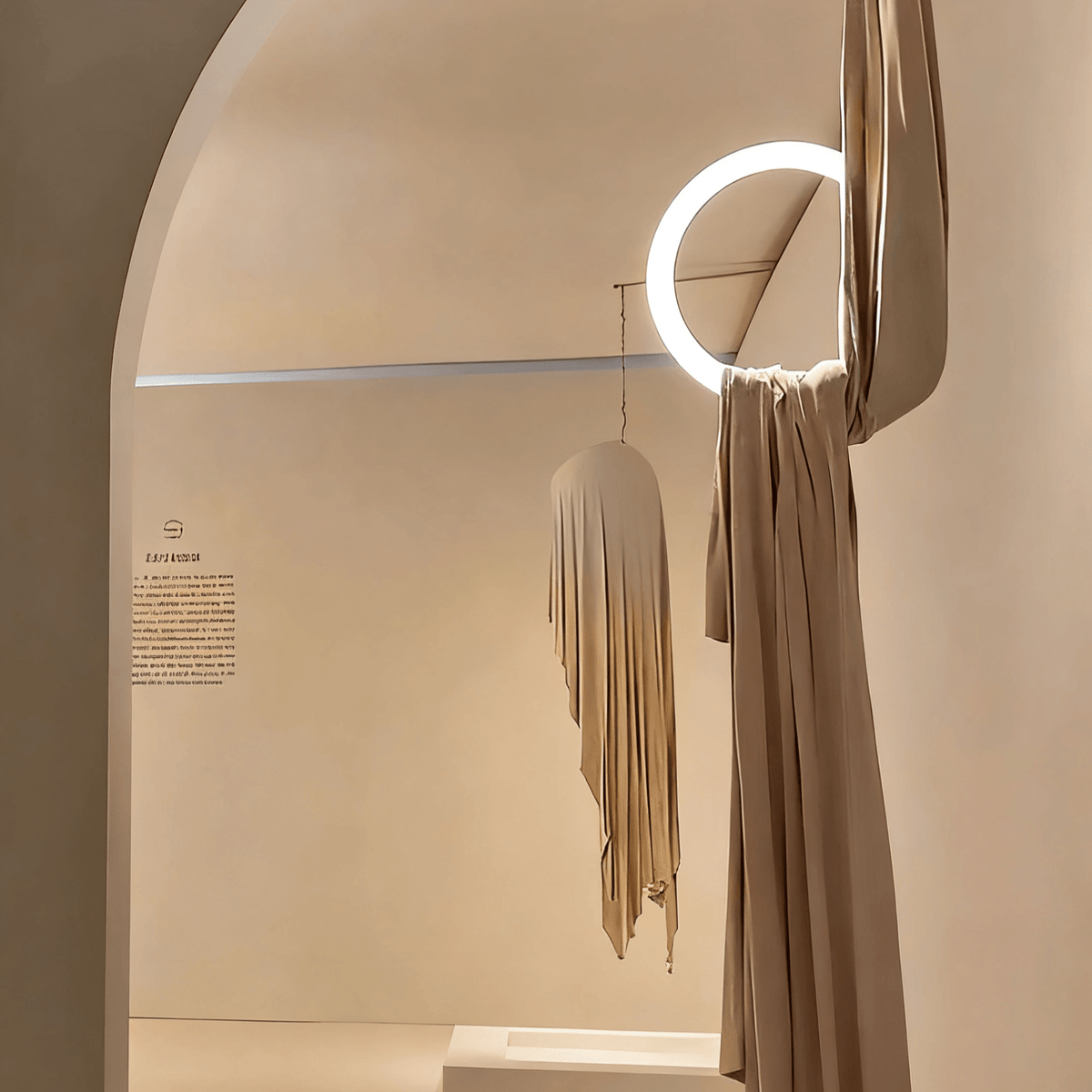 Serelia hanglamp met zijden stofdraperie
