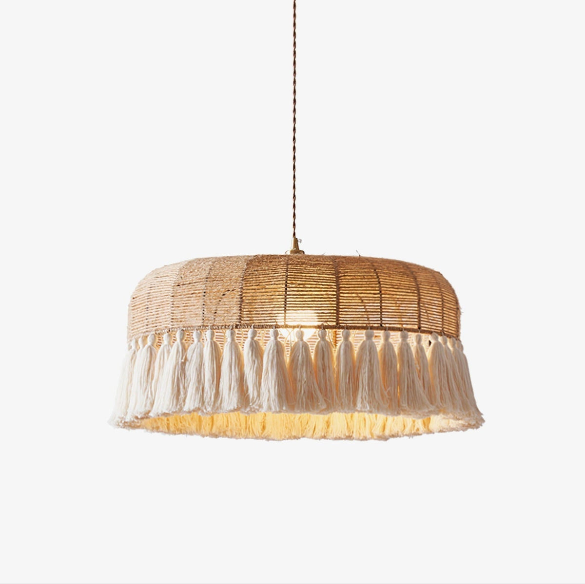 Boho handgeweven jute hanglamp