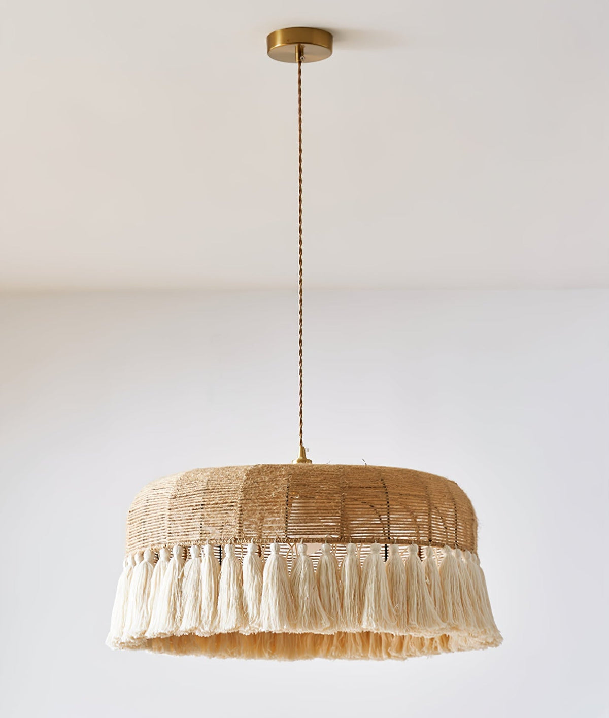 Boho handgeweven jute hanglamp