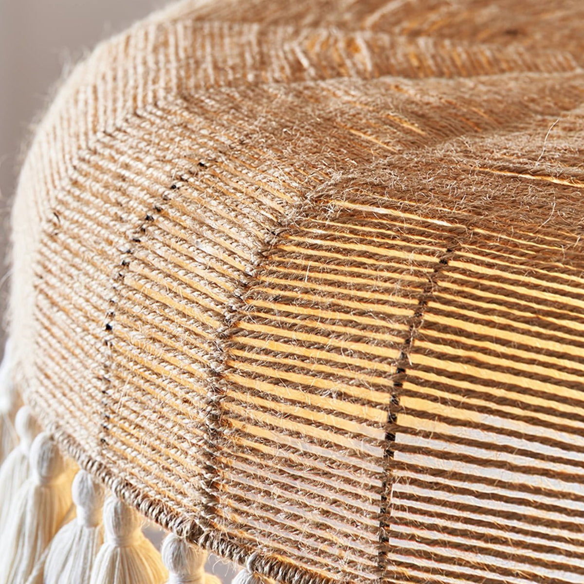 Boho handgeweven jute hanglamp