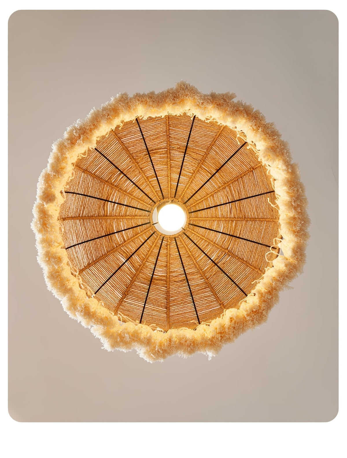 Boho handgeweven jute hanglamp
