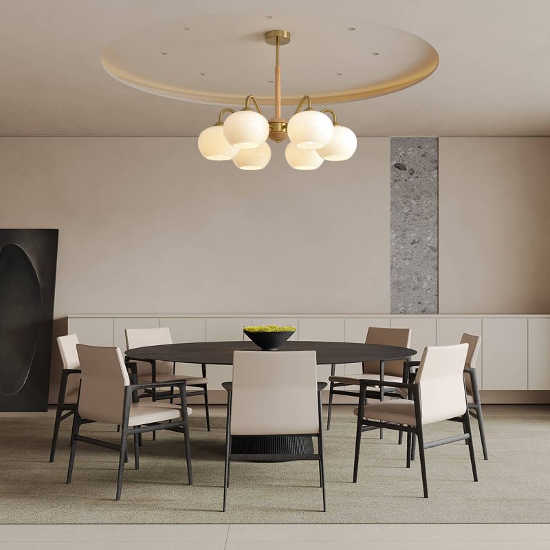 Elyra elegante kroonluchter met houten accenten