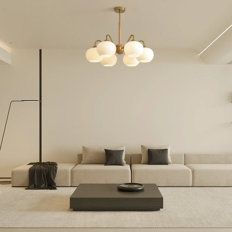 Elyra elegante kroonluchter met houten accenten