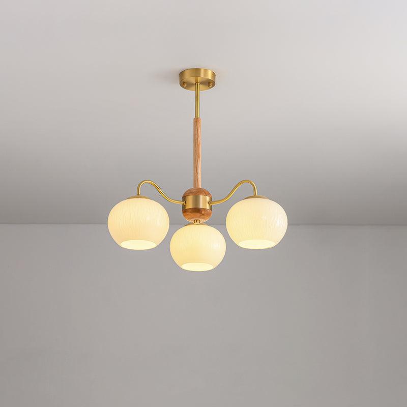 Elyra elegante kroonluchter met houten accenten