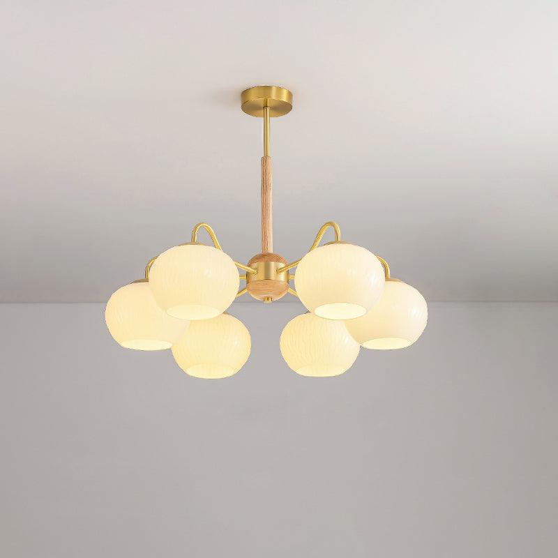 Elyra elegante kroonluchter met houten accenten